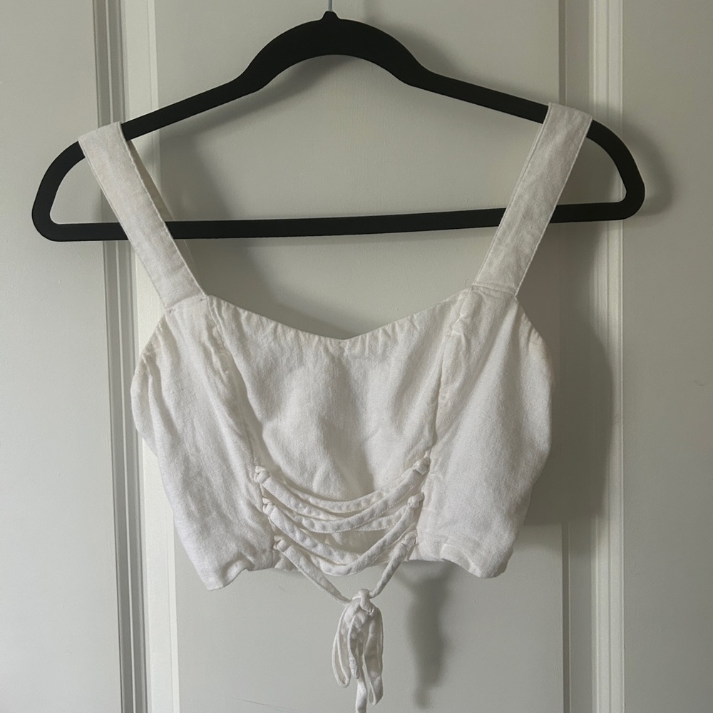 XS white crop top